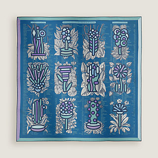 【Threetimes】 Caribe scarf 2色 Botanica Grafica double face scarf 90 | Hermès Mainland China